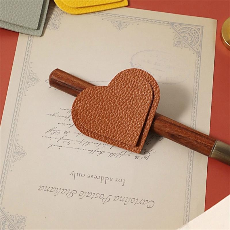 10 Pcs Bible Bookmarks PU Leather Bookmarks Heart Shaped Bookmarks Creative Page Marker Reading Supplies for Teacher