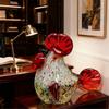 Artistic Glass Roosters Figurine Colorful Handmade Craft Safe Decoration for Family Homes with Children
