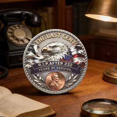 1/2/3/4/5Pcs The Last Cent Collectible Coin American Flag Eagle Final Cent Souvenir Coin Memorial Token History Buffs Collectors Enthusiasts Keepsake