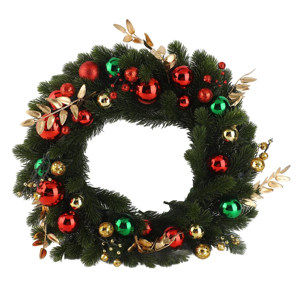 Xmas Wreath 50CM Artificial Decorative Front Door Hanging Wreath with Light for Holiday Home Decor