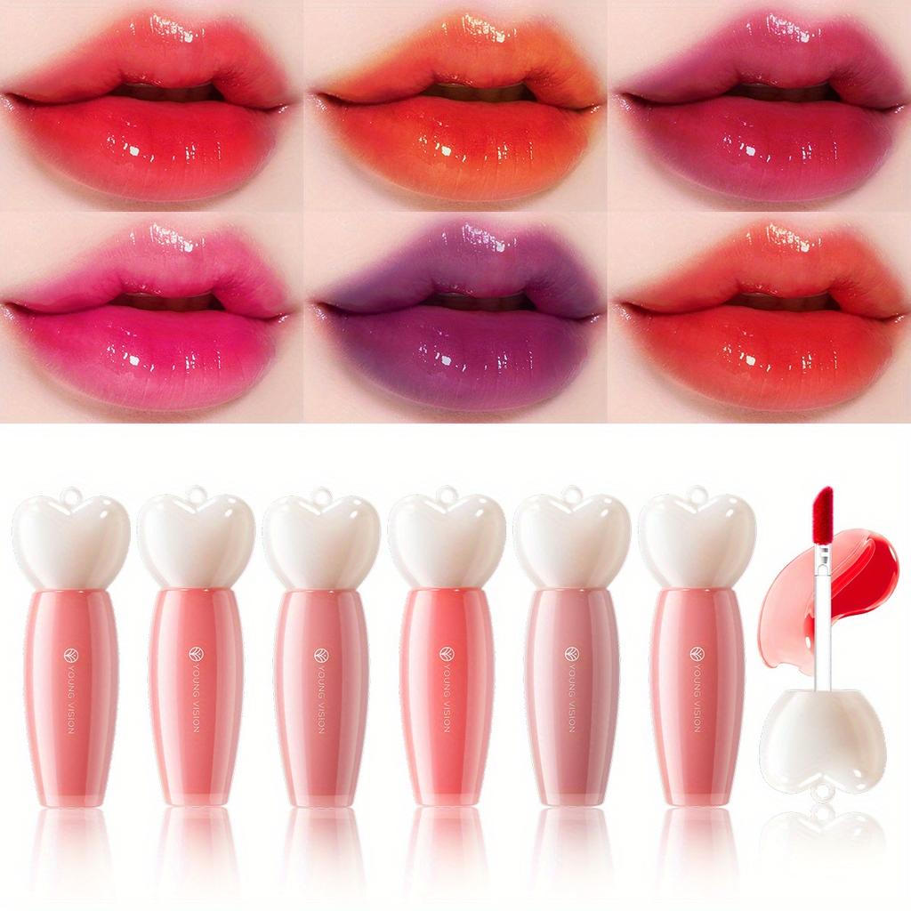 YOUNG VISION Water Lip Stain for Women Girls, LongLasting Lip Gloss Multi-Use Liquid Blush/Eyeshadow, Transfer-Proof Shine-to-Matte Finish In 3 Min