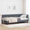 Corner Bed Frame with Mattress and Headboard 2 Pcs Grey Velvet