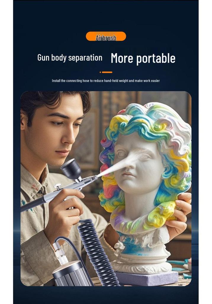 Rechargeable Handheld Airbrush for Model, Nail Art & Baking - Lithium Battery Powered Acrylic Paint Spray Gun