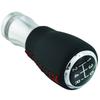 Lunsom PU Shift Knob Car 5 Speed Shift Knob General Auto Manual Car (Red Stitching)