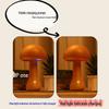 Dimmable Wooden Mushroom Night Light - USB Rechargeable Bedside Lamp with Eye Protection