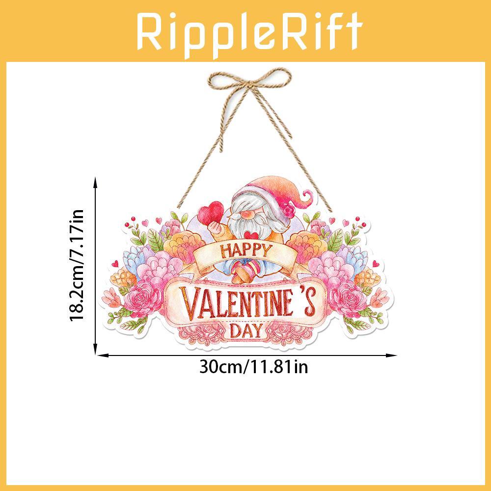 Valentines Day Pink Door Hanging Decor With Flowers Heart Design Party For