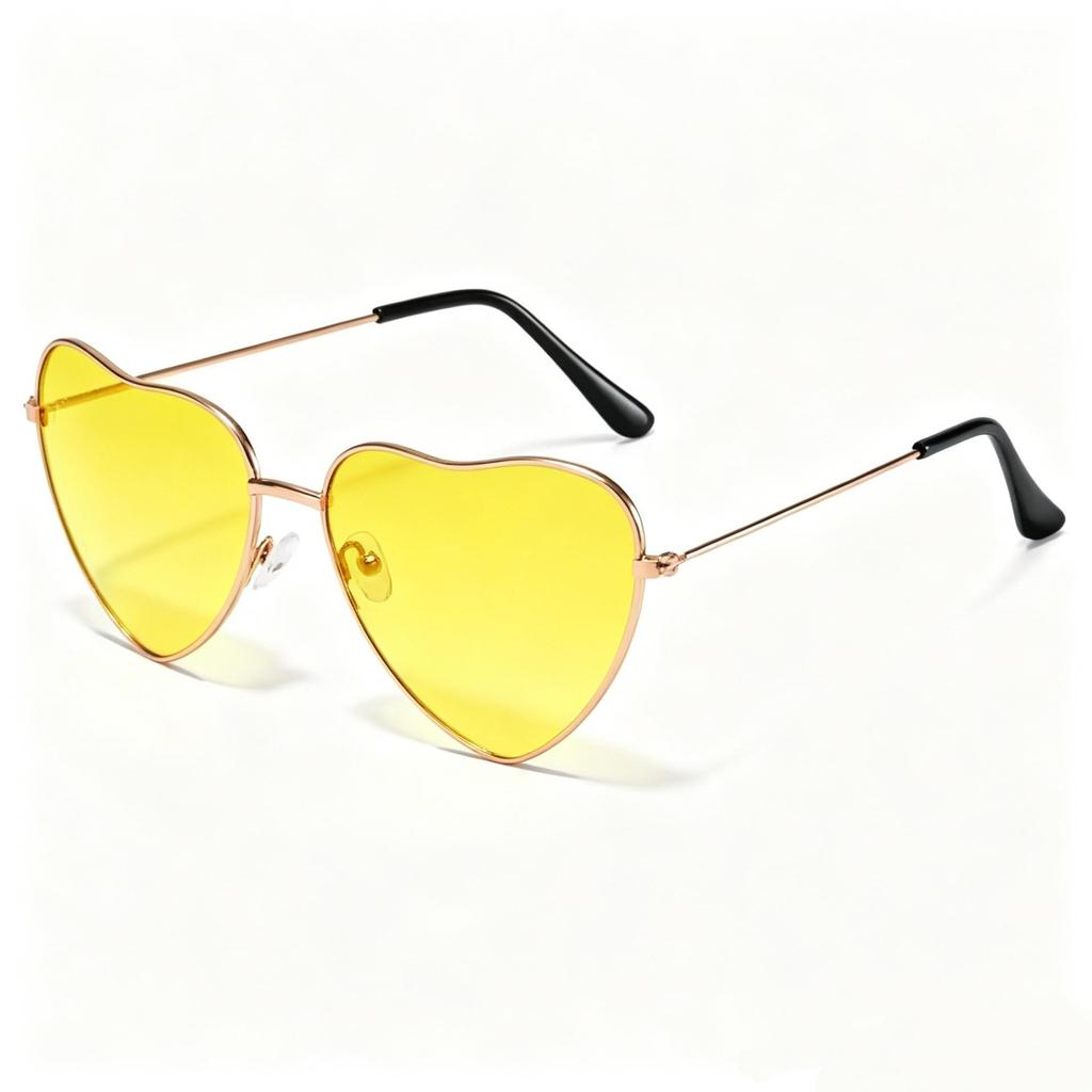 Korean Style Retro Peach Heart Sunglasses with Ocean Lens - Unisex Fashionable Heart-Shaped Eyewear