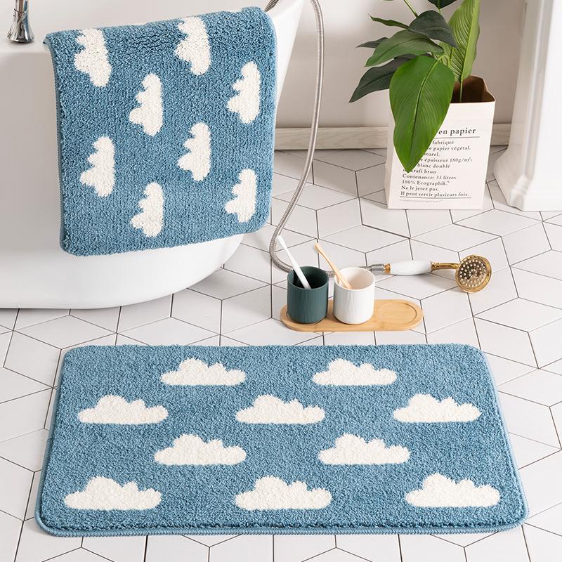 Geometric Bathroom Floor Mat Entrance Carpet Bedroom Door Toilet Door Mat Absorbent Foot Mat Bath
