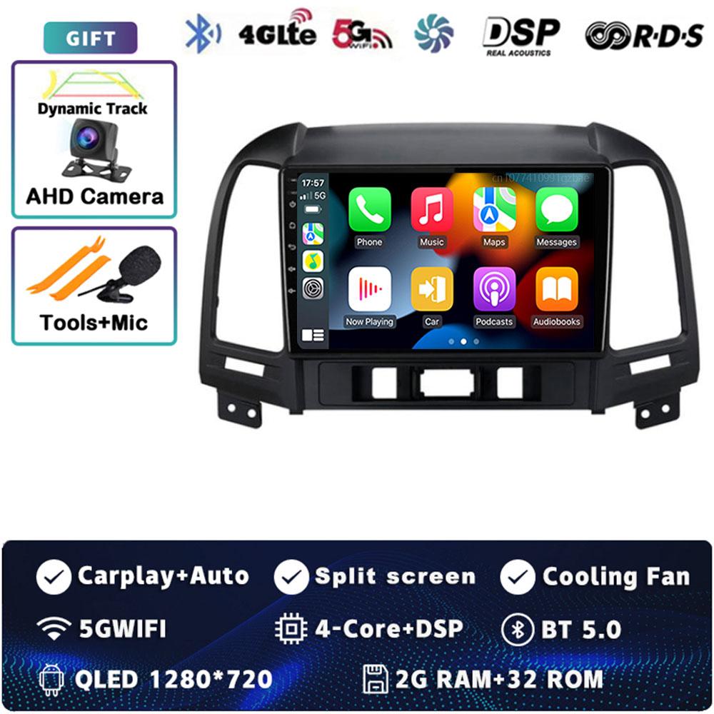 

Android 14 Carplay Auto для Hyundai Santa Fe 2 2006 - 2012 Автомобильный радиоприемник 4G WIFI Плеер Мультимедиа srereo 360 Камера Навигация Видео