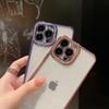 Suitable for IPhone16 Phone Case Electroplated with Full Diamond Lens, Creative Transparent TPU Soft Case 14 Protective Case for Apple 15