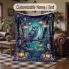 Birds Theme Throw Blanket Custom Name Text Personalized Blanket Soft Cozy Blanket for Home Sofa Bed