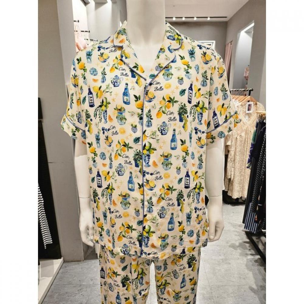 BARBARA Cream Flower Men Pajama Amp4619b