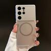 AG Nano Frosted Glass Lens Protect For Magsafe Phone Case For Samsung S23 S25 S24 S26 Ultra Magnetic Wireless Charge Armor Cover