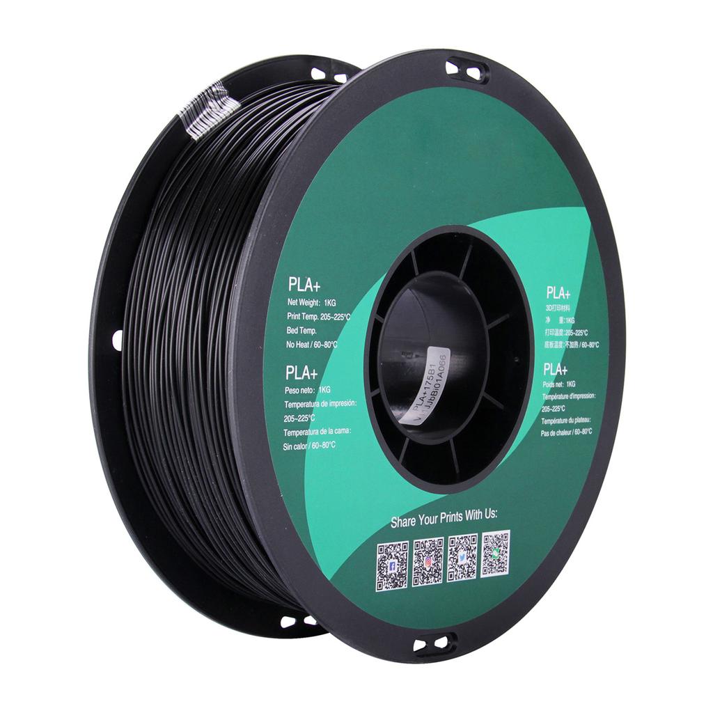eSUN PLA+ 1.75mm Black 3D Printer Filament Corn Grain Refining Material 1KG Spool (2.2lbs) Dimensional Accuracy +