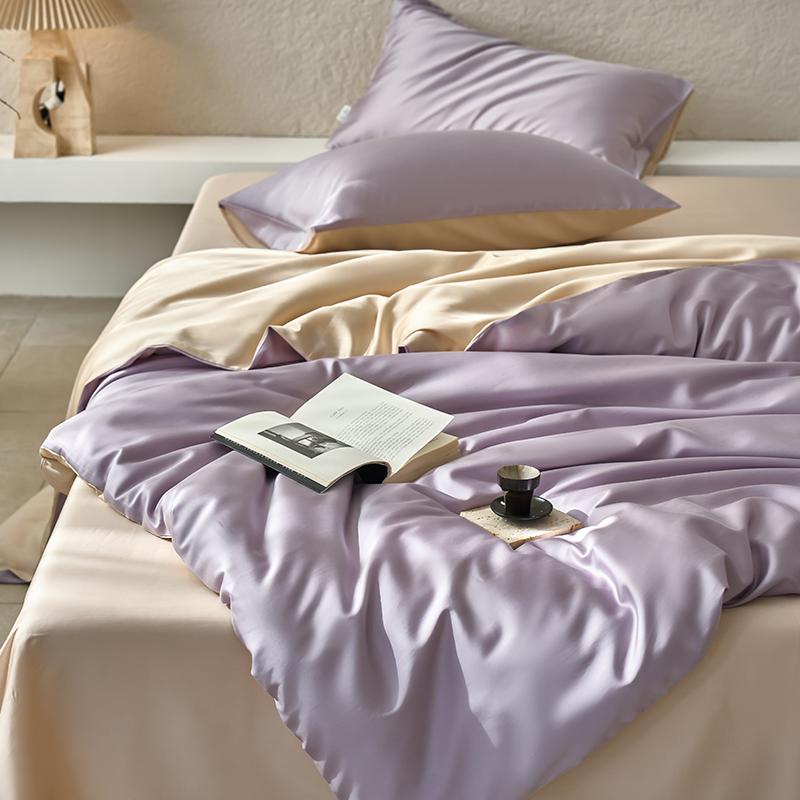 Hochwertiges Bettwäscheset aus 65 % Lyocellfaser und 35 % Baumwolle, Queen-Size-Bettwäscheset mit frischem Naturpflanzenmuster und Bettlaken, Steppdeckenbezug und Kissenbezug