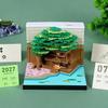 Time Piece Calendar 2027 Desk Calendar With Led Light 3D Tear-Away Calendar Paper Carving Art Memo Pad Notepad Desktop Decor