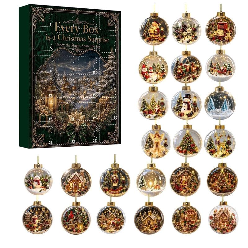 Adventskalender 2026 Weihnachts-Countdown Anhänger 2D Acryl Hängender Schlüsselanhänger Xmas Sammlerstück Geschenk Calendario Adviento Navidad
