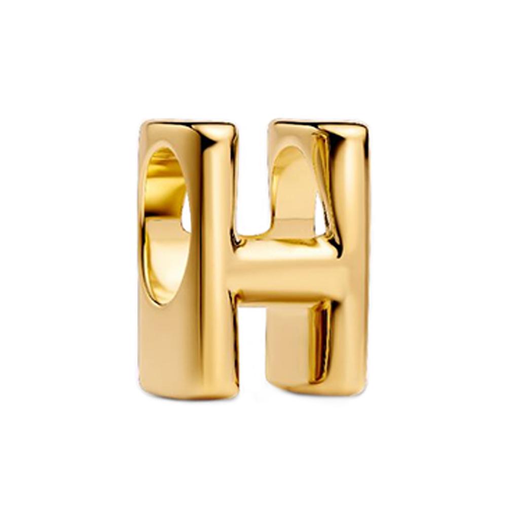 Golden Copper Metal 26 Letter Alphabet Charm Bead Component Compatible With Do It Yourself Bracelet High Quality Fine Jewelry Necklaces Neutral Style