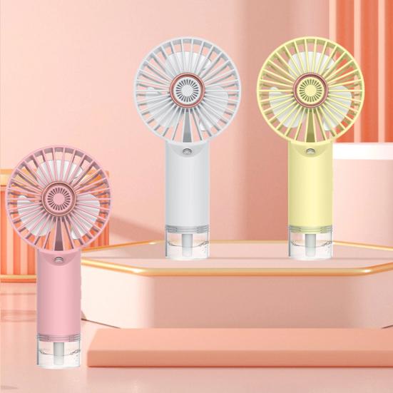 Handheld Misting Fan Portable Rechargeable Spray Fan with Long Battery Life Travel Cooling Fan with Multi-Level Wind and Spray Modes for Travel Home