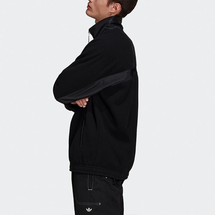 Adidas Originals Trefoil Colorblock Stand Collar Casual Jacket Men Outerwear Black GD9428