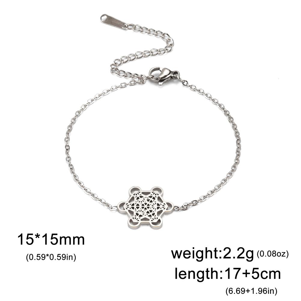 Lucktune Stainless Steel Angel Seal Archangel Metatron Cube Rope Bracelets for Women Spiritual Amulet Jewelry Anniversary Gifts