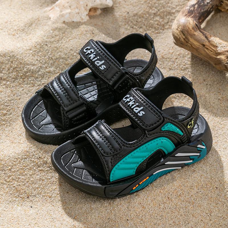 Children's Sandals New Summer Non-Slip Soft Sole Girls' Velcro Toddler Shoes Baby Beach Sandals