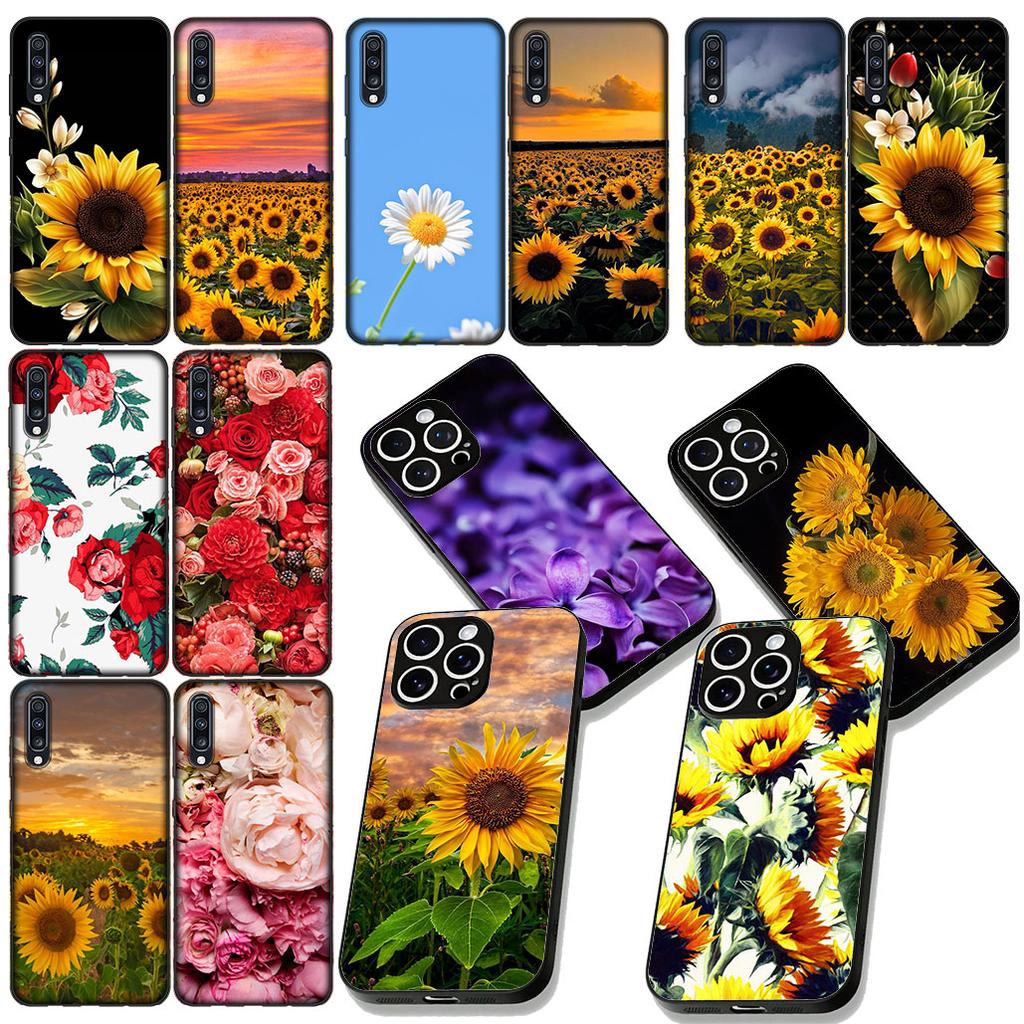 Sonnenblume Rose Blume Handyhülle für Samsung Galaxy S25 Edge S24 S23 FE Plus Ultra A16 A15 A55 A57 5G Schutzhülle