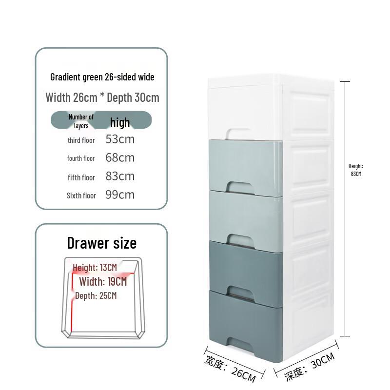Miling 5-Tier Drawer Storage Cabinet