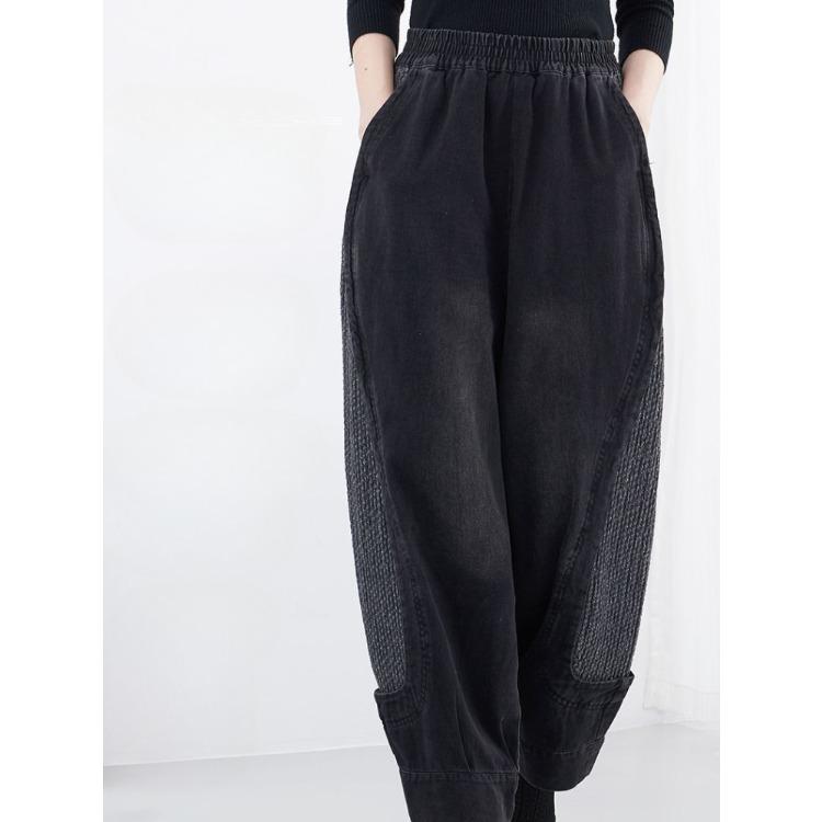 Elastic High Waist Wide Leg Jeans for Women Plus Size Casual Loose Denim Pants
