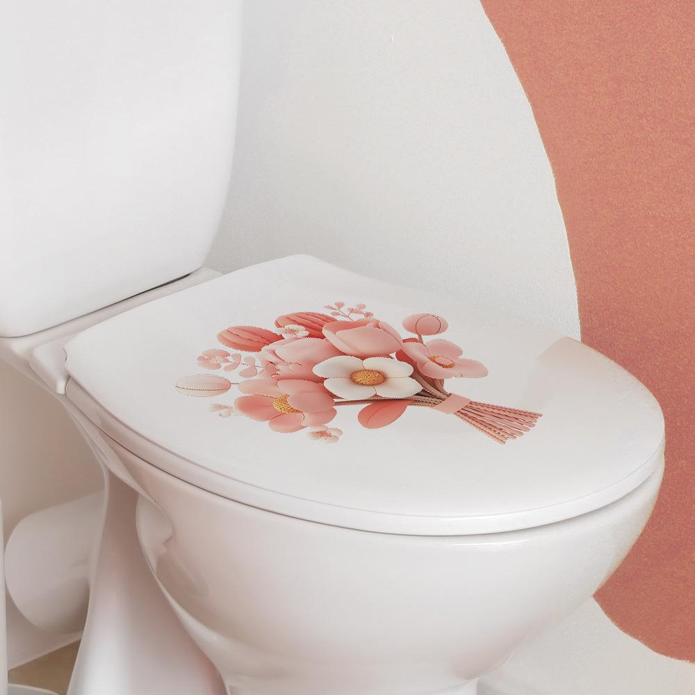 Faux Pink Floral Wall Sticker Self-Adhesive Removable Hallway Bedroom Living Room Dorm Home Decor