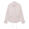 Spring 2025 Women's Slim Fit Drawstring Waist Workwear Shirt