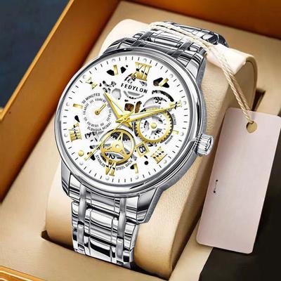 Aufgewertetes Uhrwerk Vollautomatisches Uhrwerk Herrenuhr Attraktiver Black Technology Trend Koreanische Version Wasserdicht Leuchtend Herren