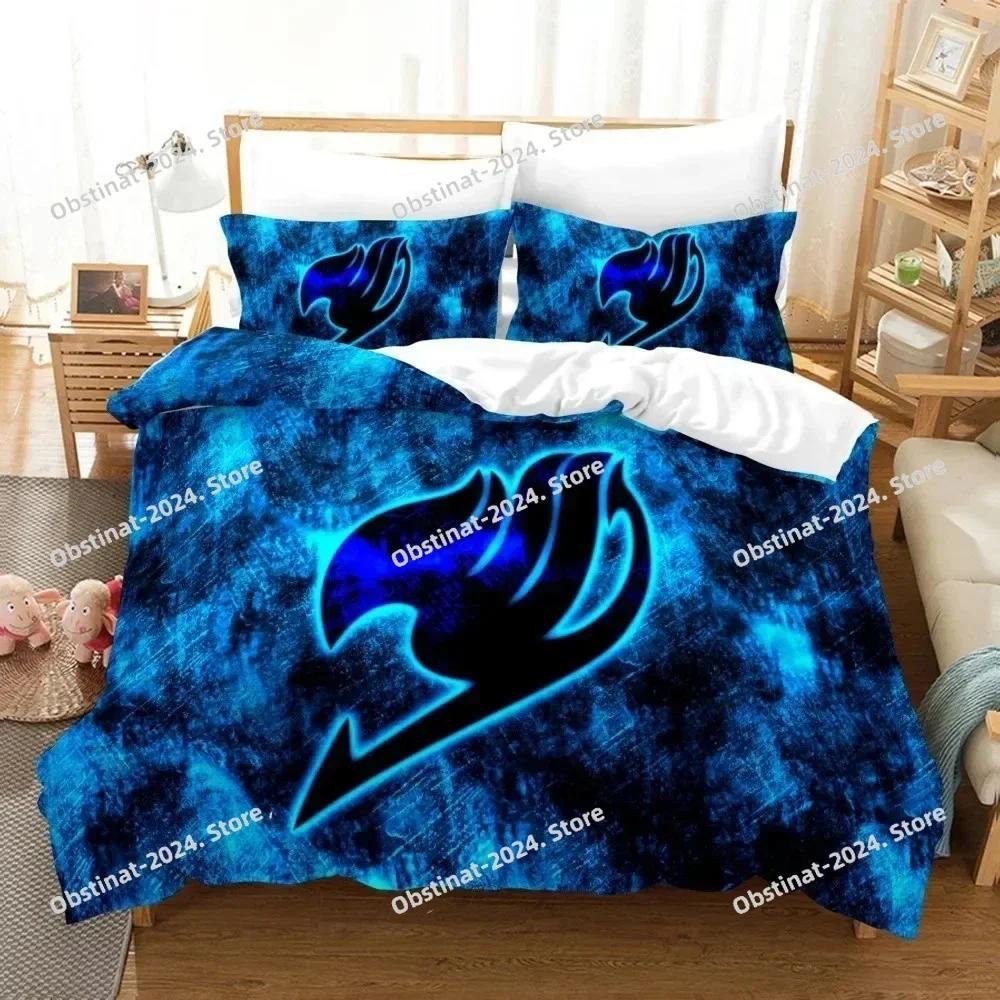 3D Print Fairy Tail Anime Printed Bed Set Duvet Cover Pillowcase Bedding Set Bed Linen Sheet Quilt Cover Full Queen King Size
