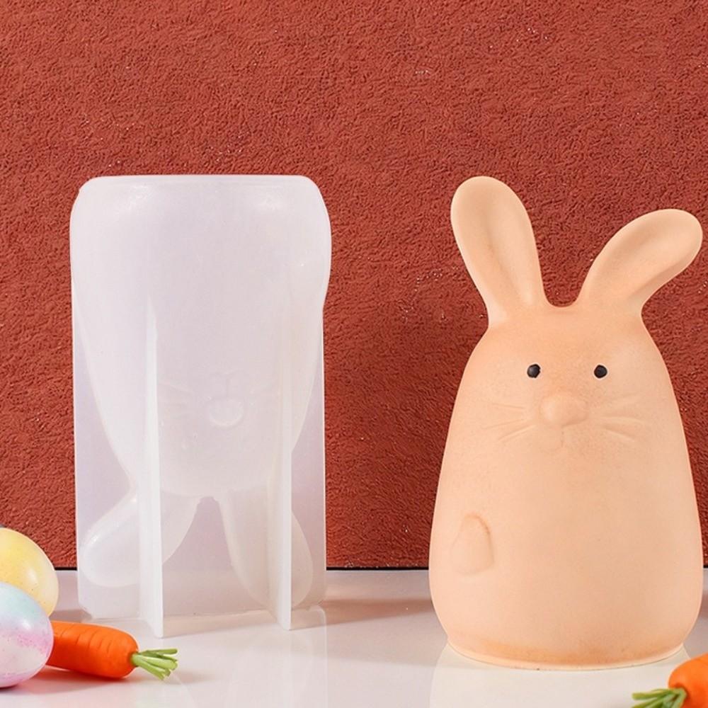 Dekoration Süßer Osterhase Silikonform Antihaft DIY Basteln 3D Hasenform Flexibel Wiederverwendbar Seifenherstellung Form Geschenk Erstellen