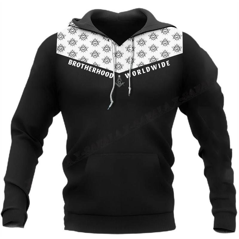 Zednářské 3D tištěné mikiny pro muže, oblečení, módní punkové zednářství, grafické mikiny, ležérní streetwear, dámské svetry Y2k