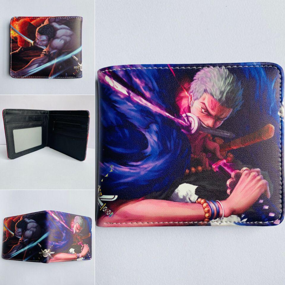 One Piece Luffy & Zoro Unisex PU skórzany krótki portfel i portmonetka