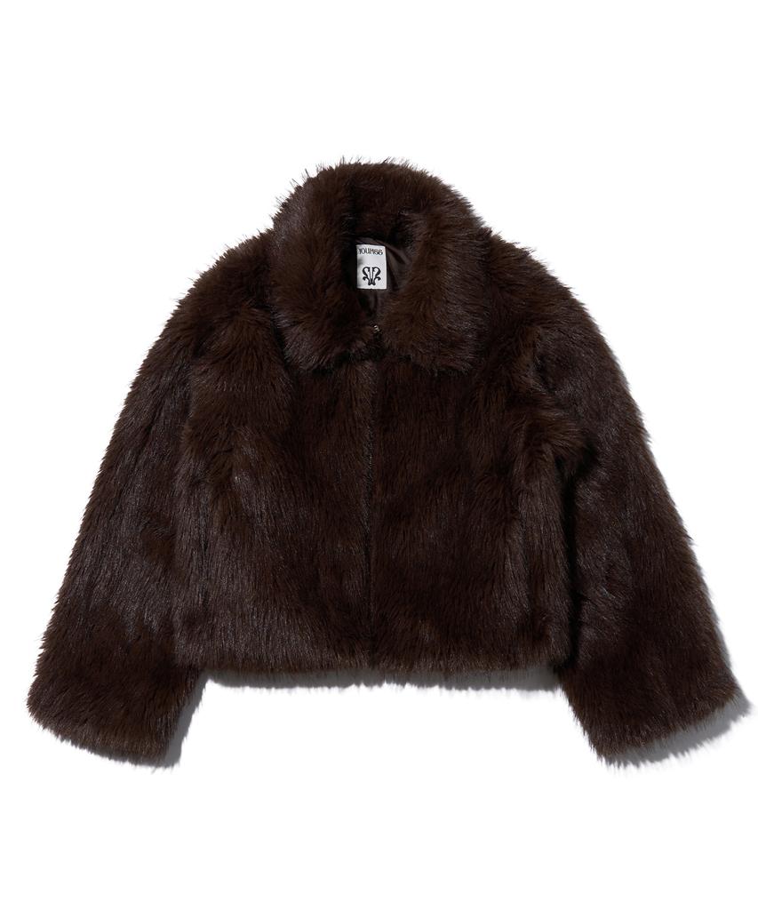 Youhee Long Hair Fur Jacket Brown