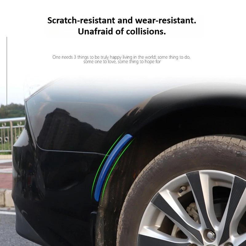 No-drill Adhesive Wheel Arch Bumper Strip Car Rubber Bumper Strip PVC Anti-scratch Automotive Exterior Trim Strip 2Pcs Universal