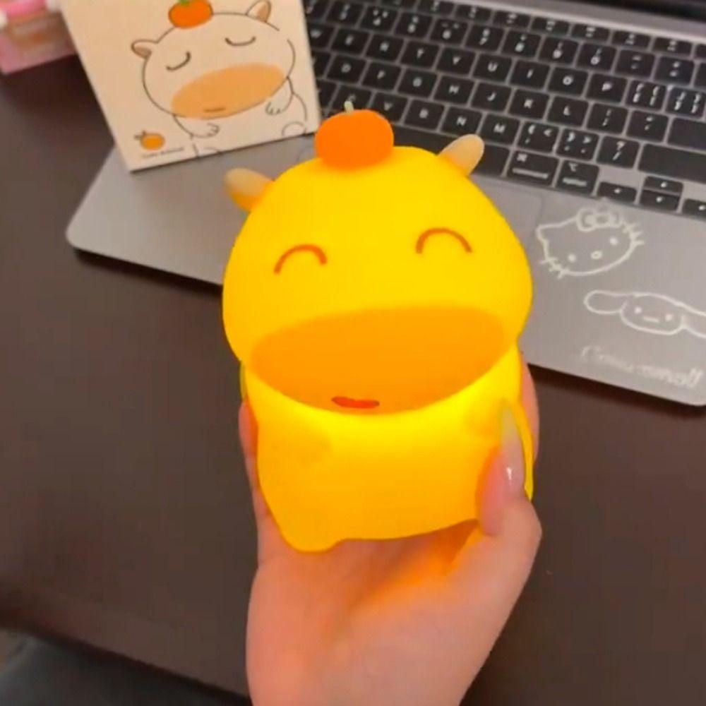New Cartoon Capybara Lulu Touch Light Adjustable Silicone Night Light Three Levels Stress-relieving Bedside Lamp