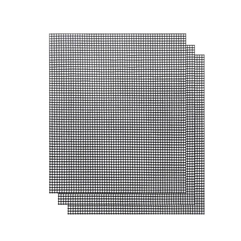 

1/2/3Pcs Non-stick Barbecue Mats Reusable Baking Net Pad Cuttable BBQ Grilling Mesh Kitchen Cooking Black 3Pcs