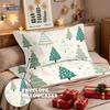 3PCS Cartoon Christmas Tree Print Chipless Bedding Set Soft Dormitory Bedroom Multiple Sizes Holiday Decoration Machine Washable