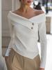 Autumn Elegant One-shoulder Long-sleeved Women's Shirt