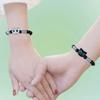 Luminous Cute Kitten Bracelet - Black & White Beaded Jewelry for Couples & Best Friends