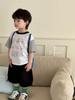 Available Boys' Summer T-Shirt & Shorts Set - Cartoon Top with Trendy Workwear Shorts