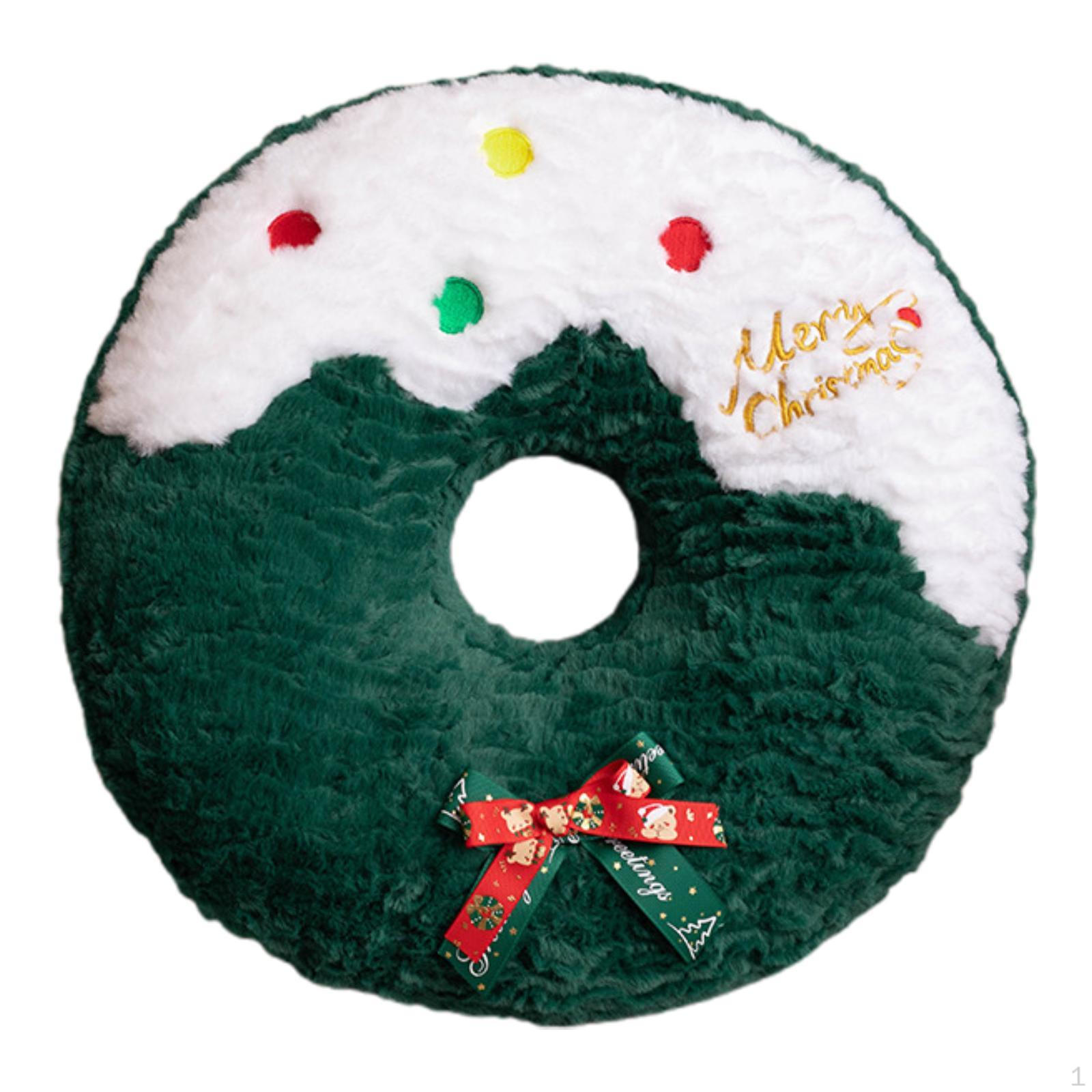 

Рождественская плюшевая подушка для спины, симпатичная креативная мягкая подушка с орнаментом для офиса Wreath