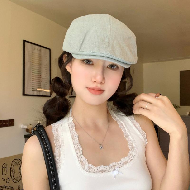 25 New summer breathable ice silk forward hat retro cap versatile hat female sunshade