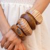 New Chinese Wood Rivet Geometric Texture Bracelet Simple Niche Personalized Bracelet Jewelry