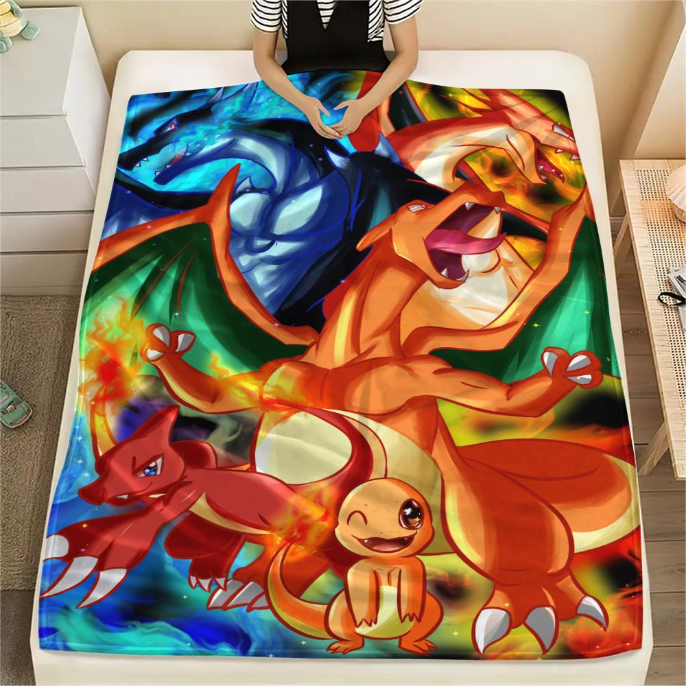 Coperta in Flanella con Fantasia Charmander, Alta Qualità, Confortevole per Tutte le Stagioni, Decorazione per la Casa, Calore e Comfort, Perfetta per Regali.