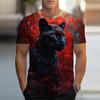 3D printing new men's fashion casual simple short-sleeved T-shirt comfortable breathable cherry blossom print short sleeve