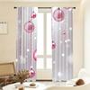 Christmas pink Christmas ball printed curtains   pole bag curtains   bedroom and living room   home decoration   room decoration